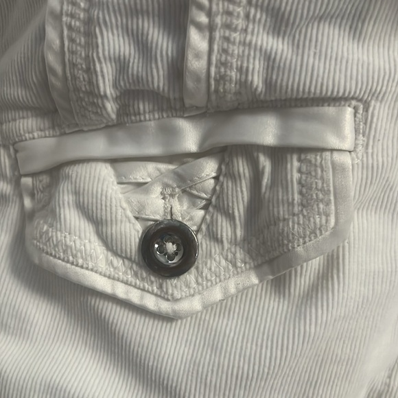 WHBM moto Corduroy Jacket in cream sz 2 similar to a small. Great with jeans - Picture 4 of 8